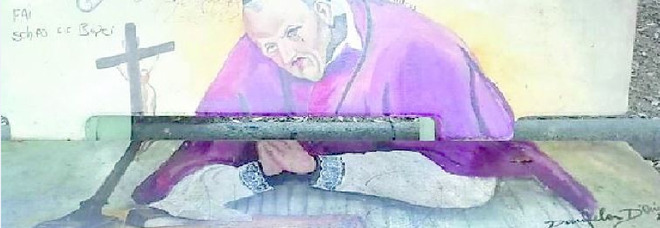 Pagani, corna e tatuaggi sul disegno di Sant'Alfonso: cancellato lo sfregio