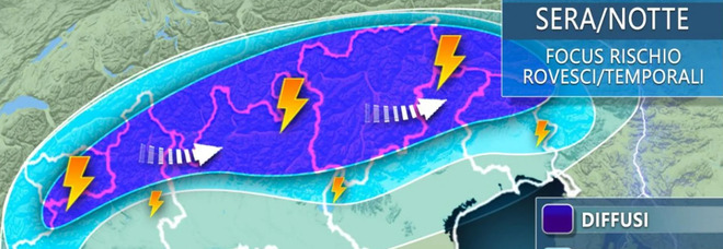 Previsioni meteo, domani nubifragi e grandine in Veneto, Piemonte, Lombardia, Trentino e Emilia Romagna