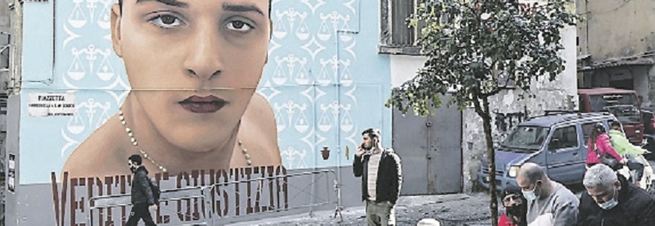 Il murale per Ugo Russo ai Quartieri spagnoli