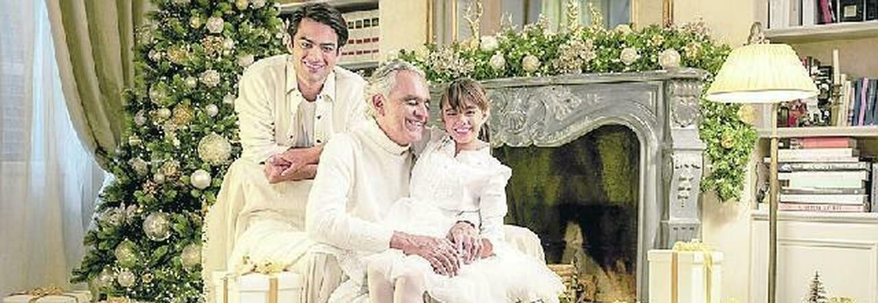 Andrea Bocelli con i figli Matteo e Virginia