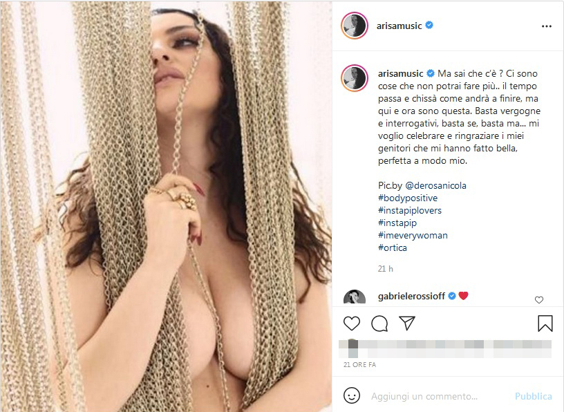 Arisa nuda su Instagram, la foto hot: «I miei genitori mi hanno fatto bella e perfetta» - Il Mattino.it